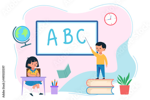 children with education background for Back To School concept