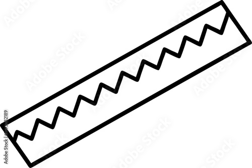 Ruler With Zigzag Line Art Vector Illustration
