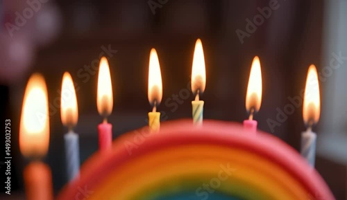 glowing birthday candle flickering in warm celebration