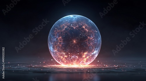 Glowing Energy Sphere with Dynamic Light Effects