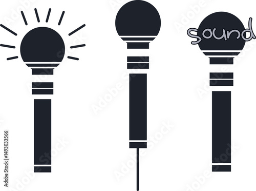 Cartoon style microphone icons.