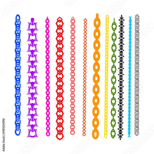 Chain pattern brush set, editable colors and separate file.