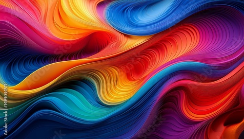 vibrant abstract design with flowing shapes and colors