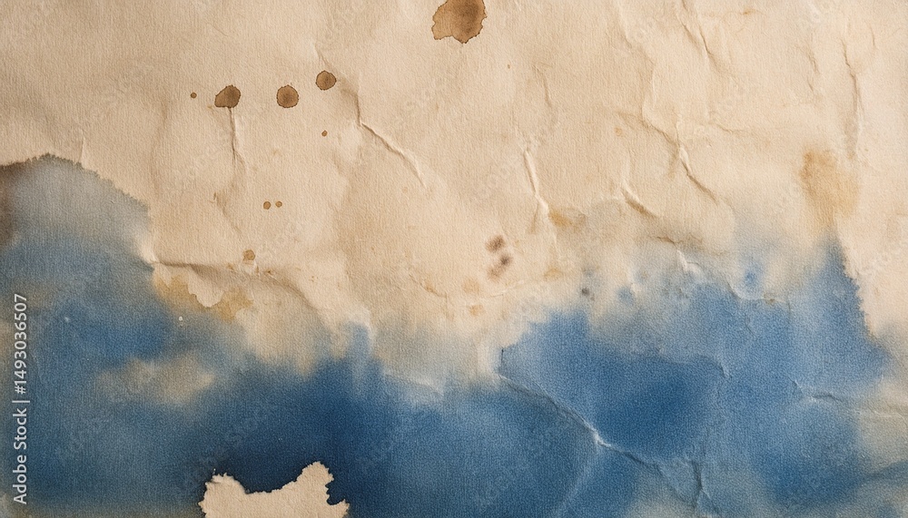 Fototapeta premium wet stained paper background paper texture with water stains
