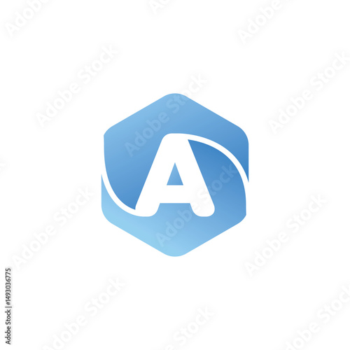 Free Download A letter on a hexagon shape vector logo design - GFXLoad