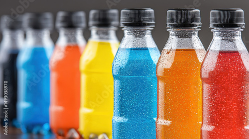 Refreshing sports drinks in various vibrant colors, showcasing hydration options for athletes and active individuals