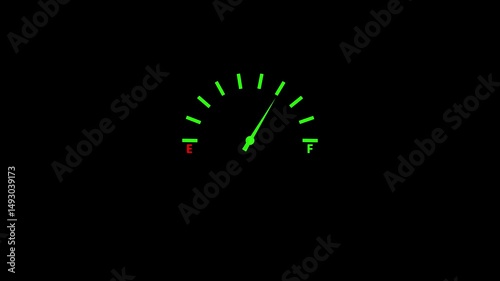 speed meter animation, speed test. Technical analysis meter icon abstract. on black background.Digital symbols at the speed meter.