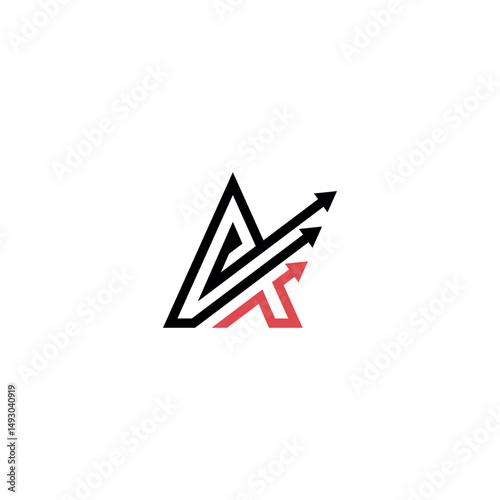 Creative Letter A Initial Logo with Dynamic Arrow, Vector Identity for Fast-Growing Companies.