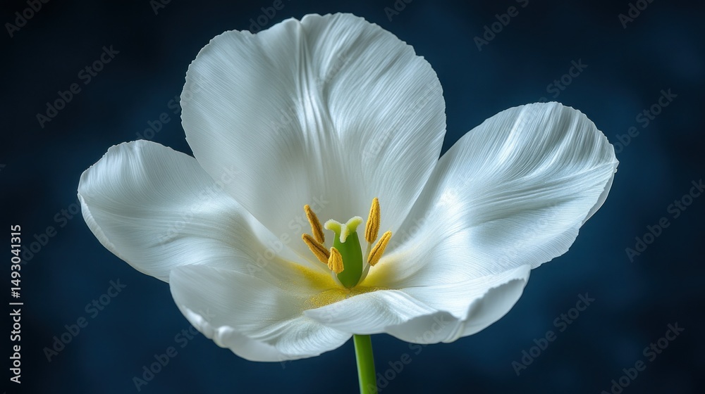 Fototapeta premium Close-up of a pristine white tulip