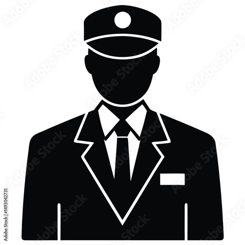 security guard element isolated hotel security staf on white background