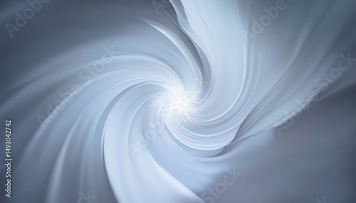 Swirling Light Waves in Abstract Blue and White Composition Representing Motion and Fluidity