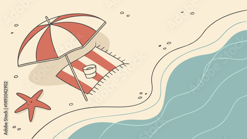 Beach Time – Flat Vector Summer Scene