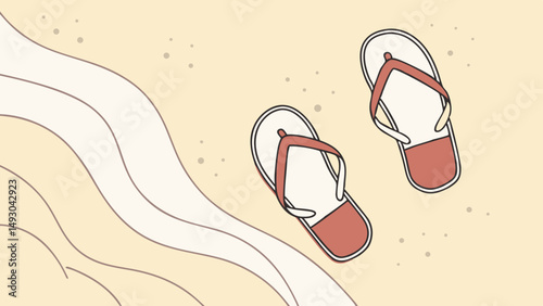 Summer Flip-Flops – Minimal Flat Vector