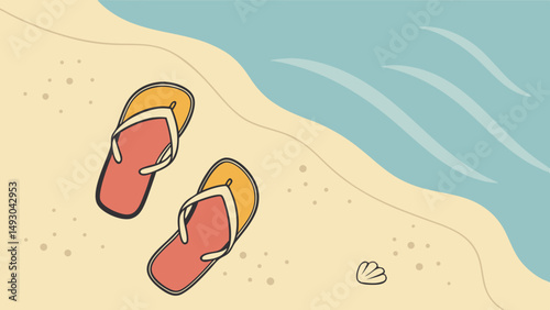 Summer Flip-Flops – Minimal Flat Vector