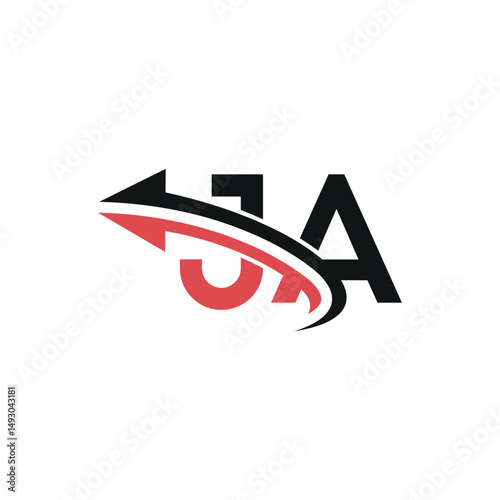 Free Download Creative Letter JA AJ Initial Logo with Dynamic Arrow, Vector Identity for Fast-Growing Companies. - GFXLoad