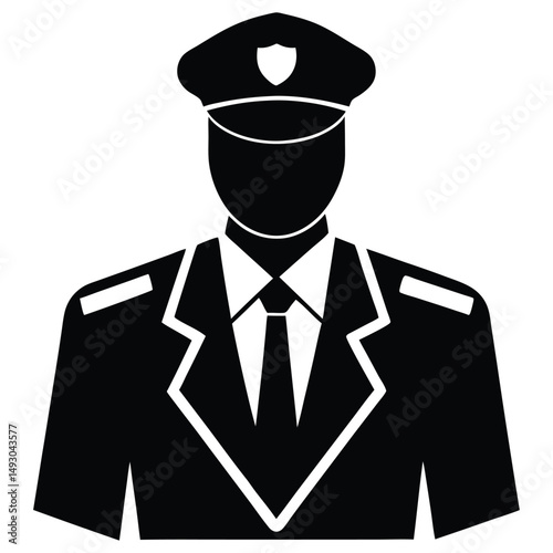 security guard element isolated night patrol security on white background