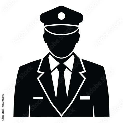 security guard element isolated night patrol security on white background