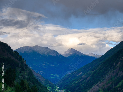 View on mountains in the Osttirol region on a summer day