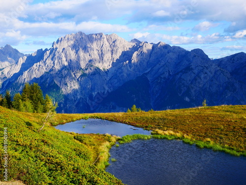 View on Lienzer Dolomiten mountains in the Osttirol region on a summer late afternoon