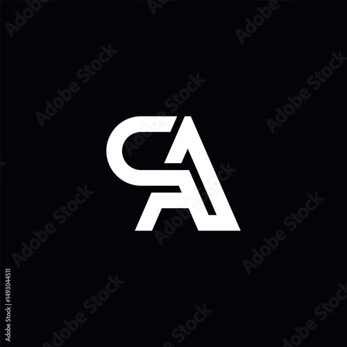 Initial Letter QA AQ Logo Design with Modern Minimal Style.