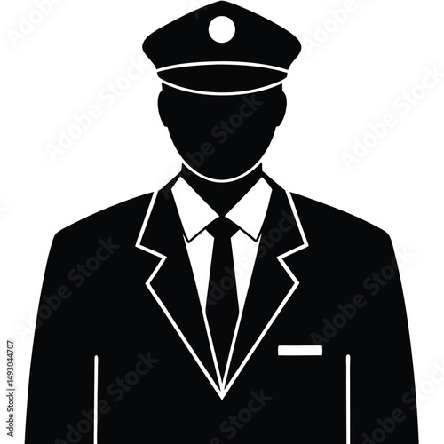 security guard element isolated private security guard on white background