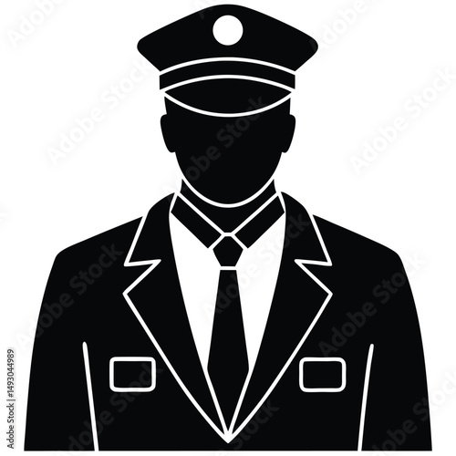 security guard element isolated protest security gurad on white background