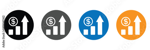 Cost Increase Vector Icons Set – Financial Growth and Expense Rise Symbols


