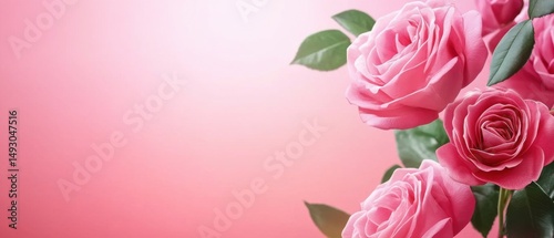 Wallpaper Mural Elegant pink roses arrangement on gradient background for romantic occasion floral design still life studio shot Torontodigital.ca