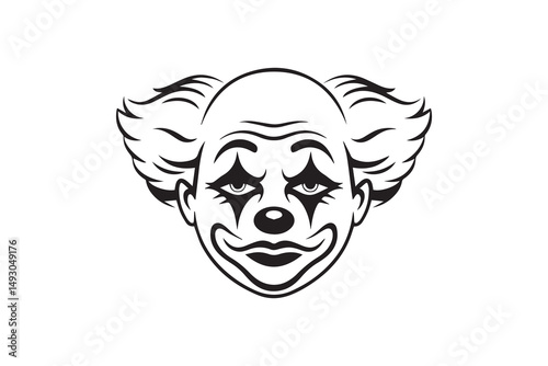scary clown silhouette  Vector
