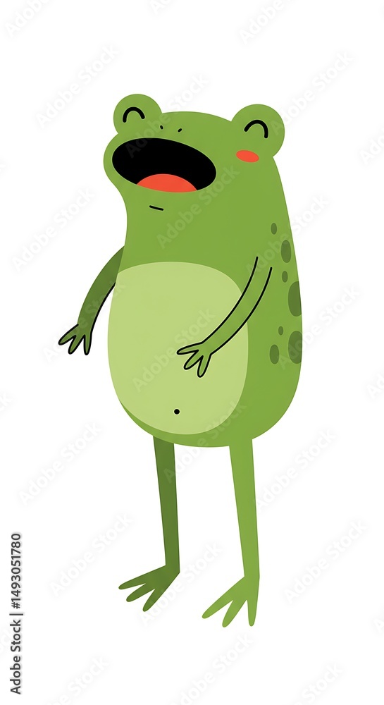 Fototapeta premium Jolly green frog singing loudly