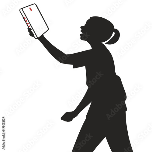 Vector sport illustration of a black silhouette man playing basketball