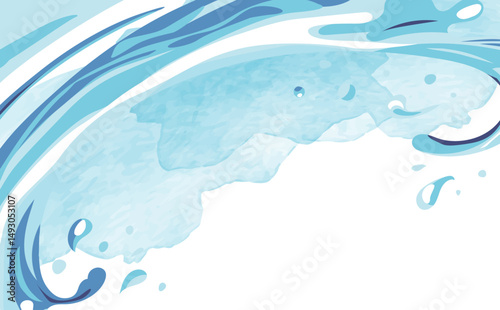 海 水のウェイブイラスト背景