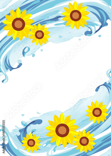 海 水のウェイブイラスト背景