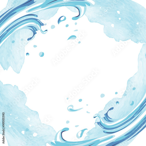 海 水のウェイブイラスト背景