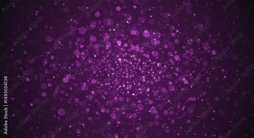 Obraz premium An abstract, elegant background, a dark gradient of magenta with floating, circular particles scattered throughout
