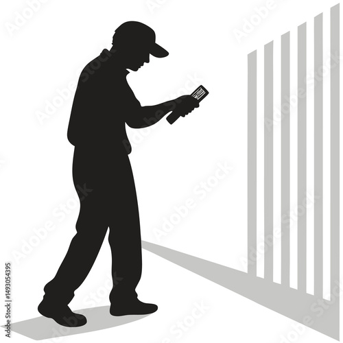 Worker or technician scanning a barcode with a handheld scanner, performing inventory, checkout, or stock management in retail or warehouse.