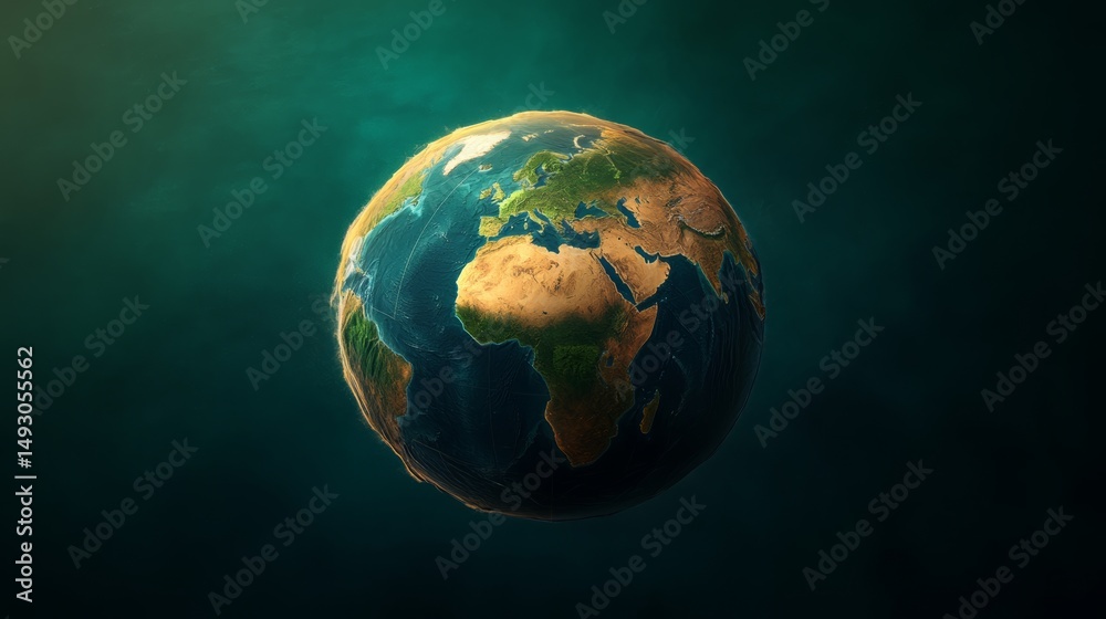Fototapeta premium illustrated globe showing interconnected sustainable practices,