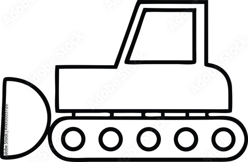 outline of excavator vector design