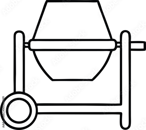concrete mixer truck vector icon