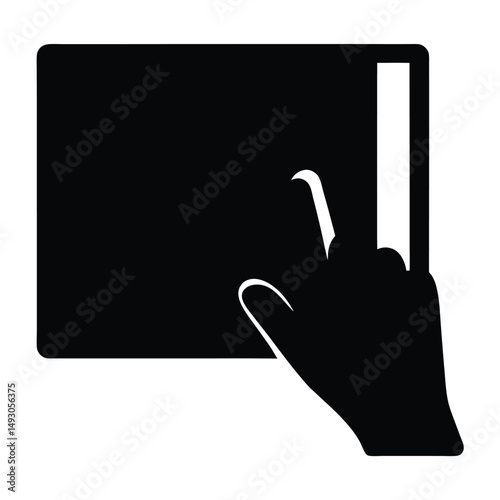 Digital Touch A Seamless Interface Icon of Hand Interacting with Tablet