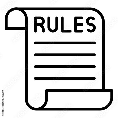 Rules Vector Line Icon Design