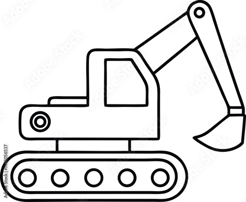 outline of excavator vector design
