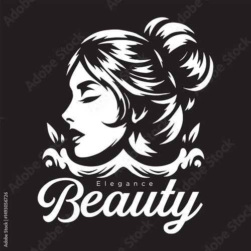 Vintage illustration of woman's beauty face