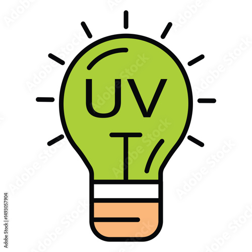 UV Light Vector Icon For Surface Disinfection