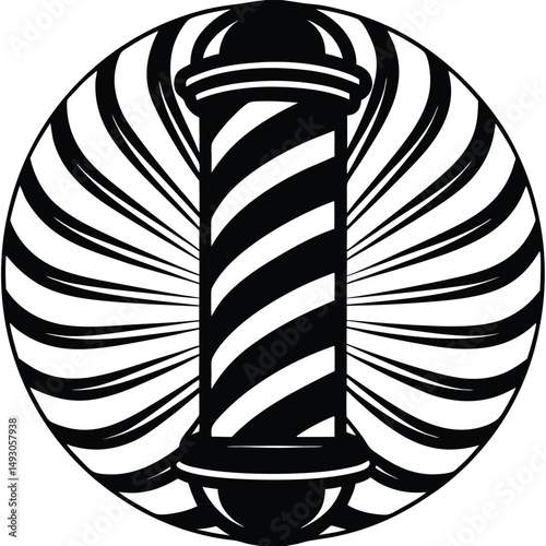 Classic Barber Pole Design Vintage Barbershop Symbol Illustration