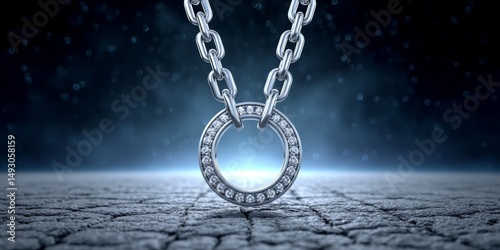 A dark setting with metaphoric chains being broken representing emotional growth