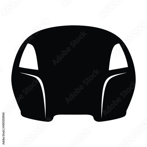 Minimalist Silhouette of a Ski Helmet Ready for Winter Adventures