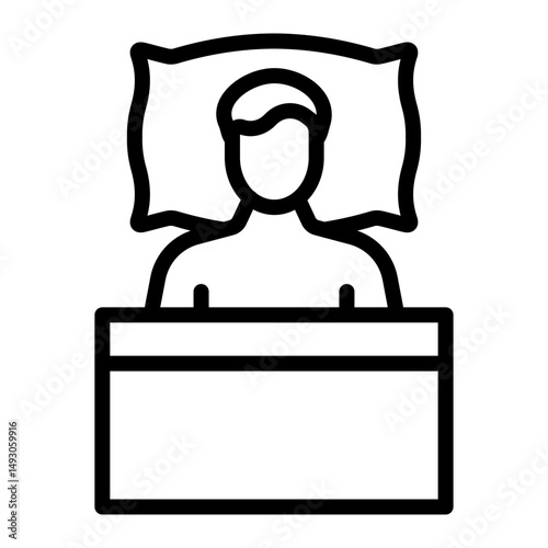Sleep Vector Line Icon Design