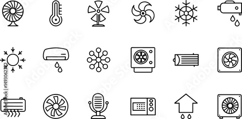 air conditioning icon set  containing fan  wind  b [Converted] [Converted].eps
