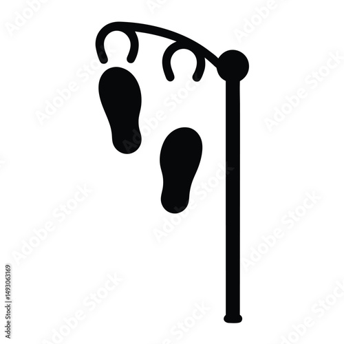 Footprints Silhouette: Minimalist design featuring a pair of stylized footprints, evoking themes of journey, destination, and the echoes of human presence.